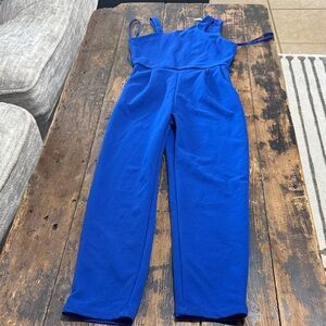 Kids Royal Blue Wide-Leg Jumpsuit